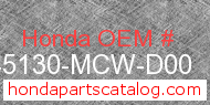Honda 45130-MCW-D00 genuine part number image
