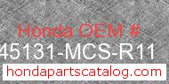Honda 45131-MCS-R11 genuine part number image