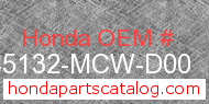 Honda 45132-MCW-D00 genuine part number image