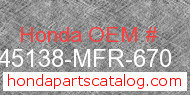 Honda 45138-MFR-670 genuine part number image