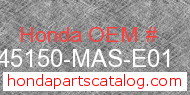 Honda 45150-MAS-E01 genuine part number image