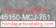Honda 45150-MCJ-751 genuine part number image