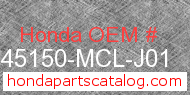 Honda 45150-MCL-J01 genuine part number image
