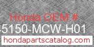 Honda 45150-MCW-H01 genuine part number image