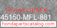 Honda 45150-MFL-881 genuine part number image