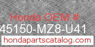 Honda 45150-MZ8-U41 genuine part number image