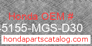 Honda 45155-MGS-D30 genuine part number image