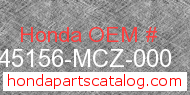 Honda 45156-MCZ-000 genuine part number image