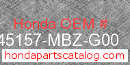 Honda 45157-MBZ-G00 genuine part number image