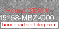Honda 45158-MBZ-G00 genuine part number image