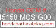 Honda 45158-MCS-G00 genuine part number image
