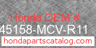 Honda 45158-MCV-R11 genuine part number image