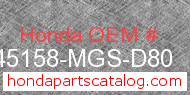 Honda 45158-MGS-D80 genuine part number image