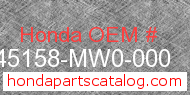 Honda 45158-MW0-000 genuine part number image