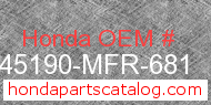 Honda 45190-MFR-681 genuine part number image