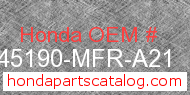 Honda 45190-MFR-A21 genuine part number image