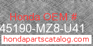 Honda 45190-MZ8-U41 genuine part number image