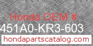 Honda 451A0-KR3-603 genuine part number image