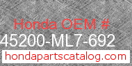 Honda 45200-ML7-692 genuine part number image