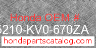 Honda 45210-KV0-670ZA genuine part number image