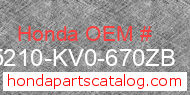 Honda 45210-KV0-670ZB genuine part number image