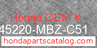 Honda 45220-MBZ-C51 genuine part number image