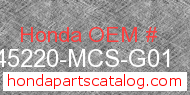 Honda 45220-MCS-G01 genuine part number image