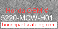 Honda 45220-MCW-H01 genuine part number image