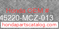 Honda 45220-MCZ-013 genuine part number image