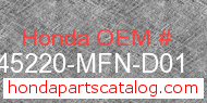 Honda 45220-MFN-D01 genuine part number image