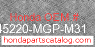 Honda 45220-MGP-M31 genuine part number image