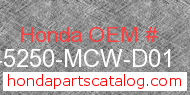Honda 45250-MCW-D01 genuine part number image