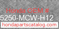 Honda 45250-MCW-H12 genuine part number image