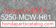 Honda 45250-MCW-H61 genuine part number image