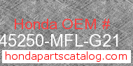 Honda 45250-MFL-G21 genuine part number image