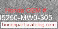Honda 45250-MW0-305 genuine part number image