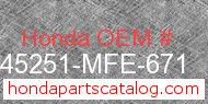 Honda 45251-MFE-671 genuine part number image