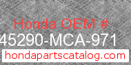 Honda 45290-MCA-971 genuine part number image