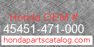 Honda 45451-471-000 genuine part number image