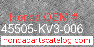 Honda 45505-KV3-006 genuine part number image