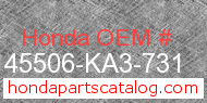 Honda 45506-KA3-731 genuine part number image