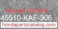 Honda 45510-KAF-306 genuine part number image