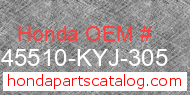 Honda 45510-KYJ-305 genuine part number image