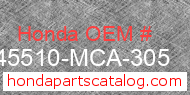 Honda 45510-MCA-305 genuine part number image