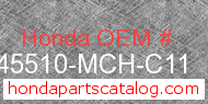Honda 45510-MCH-C11 genuine part number image