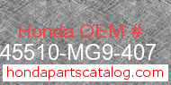 Honda 45510-MG9-407 genuine part number image