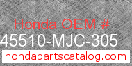 Honda 45510-MJC-305 genuine part number image