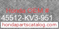 Honda 45512-KV3-951 genuine part number image