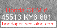 Honda 45513-KY6-681 genuine part number image