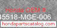 Honda 45518-MGE-006 genuine part number image